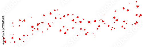 Red hearts petals on transparent background