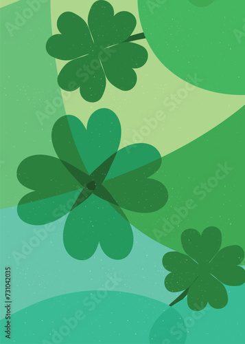 abstract green shamrock clover teaf of irirh. for st pattricks day decoration or greeting. vintage style vector illustration photo