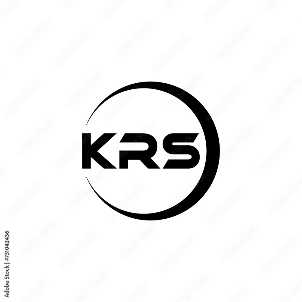 KRS letter logo design with white background in illustrator, cube logo, vector logo, modern alphabet font overlap style. calligraphy designs for logo, Poster, Invitation, etc.