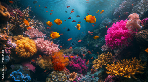 Beautiful coral reef under the sea