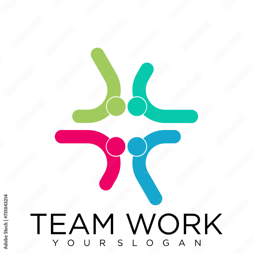 team work logo Collaboration. Concept of Teamwork and Great work logo design team work logo Collaboration. Concept of Teamwork and Great work logo design