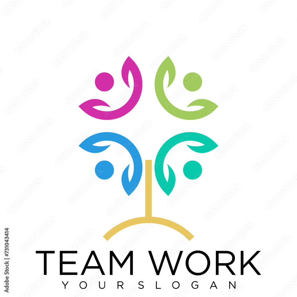Obraz premium human People Collaboration. Concept of Teamwork and Great work logo design