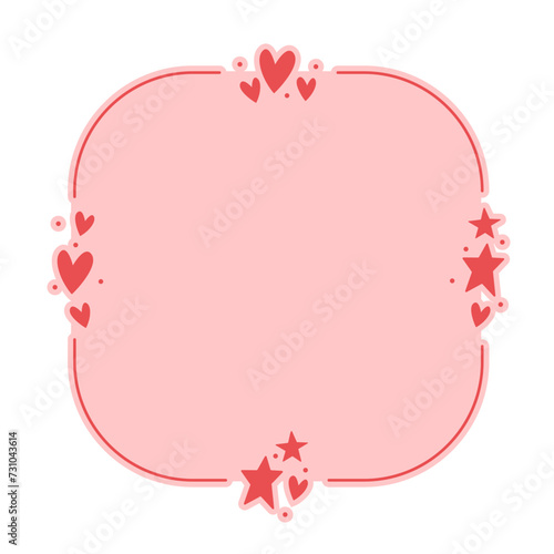 Frame with hearts. Valentine's Day rounded square background with heart icons. Love and romance.
