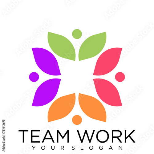 human People Collaboration. Concept of Teamwork and Great work logo design