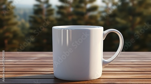 A top view of a white coffee mug mockup on a clean background, ideal for showcasing logo designs