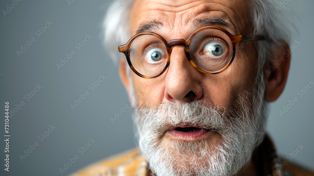 dramatic elderly man surprised astonished curiosity dramatic elderly man surprised astonished curiosity