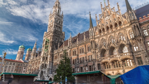 Marienplazt Old Town Square with the New Town Hall timelapse. Bavaria, Germany photo