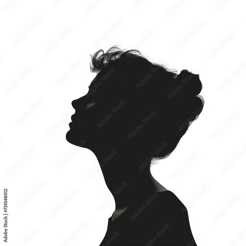 A black silhouette of a child, standing or in a playful pose, against a neutral background.