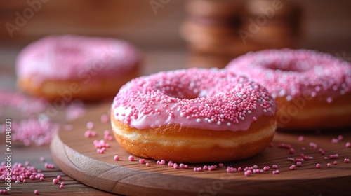 Donut macro Photo well decorated product photo 