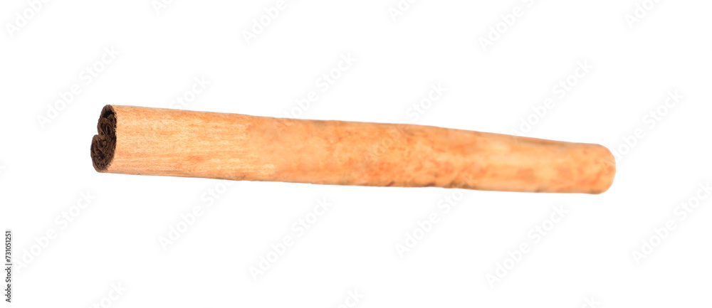 One aromatic cinnamon stick isolated on white One aromatic cinnamon stick isolated on white