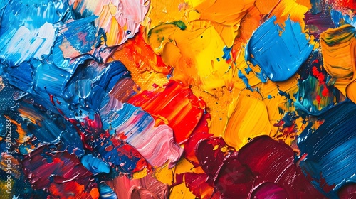 Beautiful close up colorful brushstrokes oil painted abstract background. copy space, wallpaper, presentation, mockup.