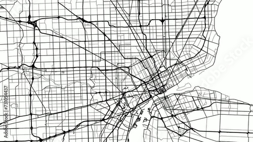 Zoom Out Road Map of Detroit Michigan