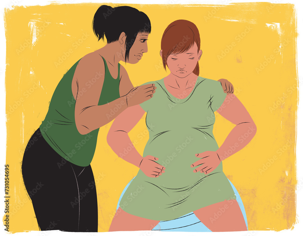 Doula helping a mother during labor Doula helping a mother during labor