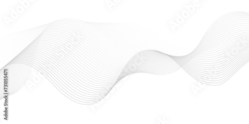 Modern abstract white wave digital geometric Technology, data science frequency gradient lines on transparent background. Isolated on gray and white background. gray and white wavy stripes background.
