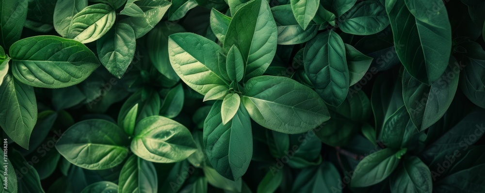 An illustration featuring a full-frame shot of fresh green leaves, creating a natural and vibrant background reminiscent of nature's beauty. An illustration featuring a full-frame shot of fresh green leaves, creating a natural and vibrant background reminiscent of nature's beauty.