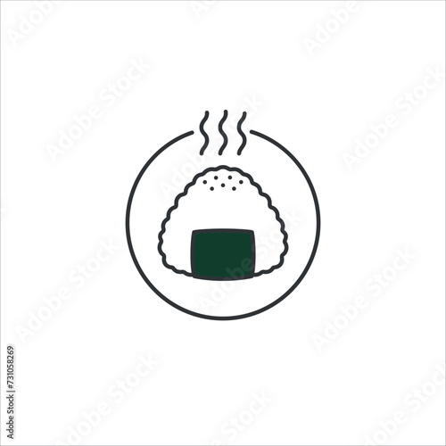 Onigiri - Omusubi (Japanese Rice, Sesame and Seaweed Delicacy) Asian Food Icon 