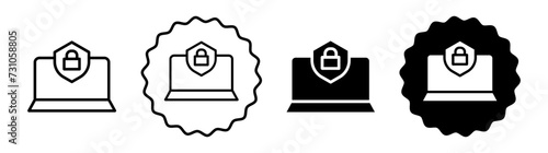 IOT security tools set in black and white color. IOT security tools simple flat icon vector