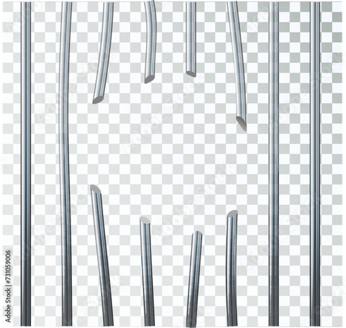 prison metal bars. Iron jail cage. Prison fence jail. Template design for criminal or sentence. Vector