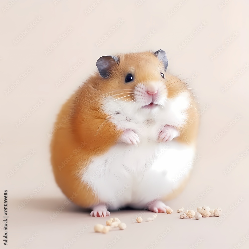 Adorable Hamster Posing with Food