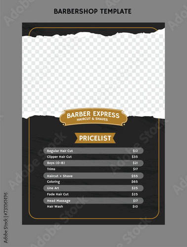 Barbershop and haircut salon grooming poster flyer banner ads for business marketing vector template