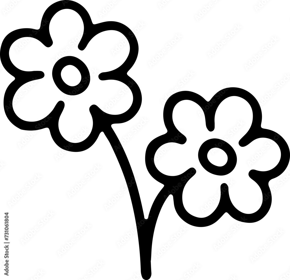 Obraz premium flowers line drawing