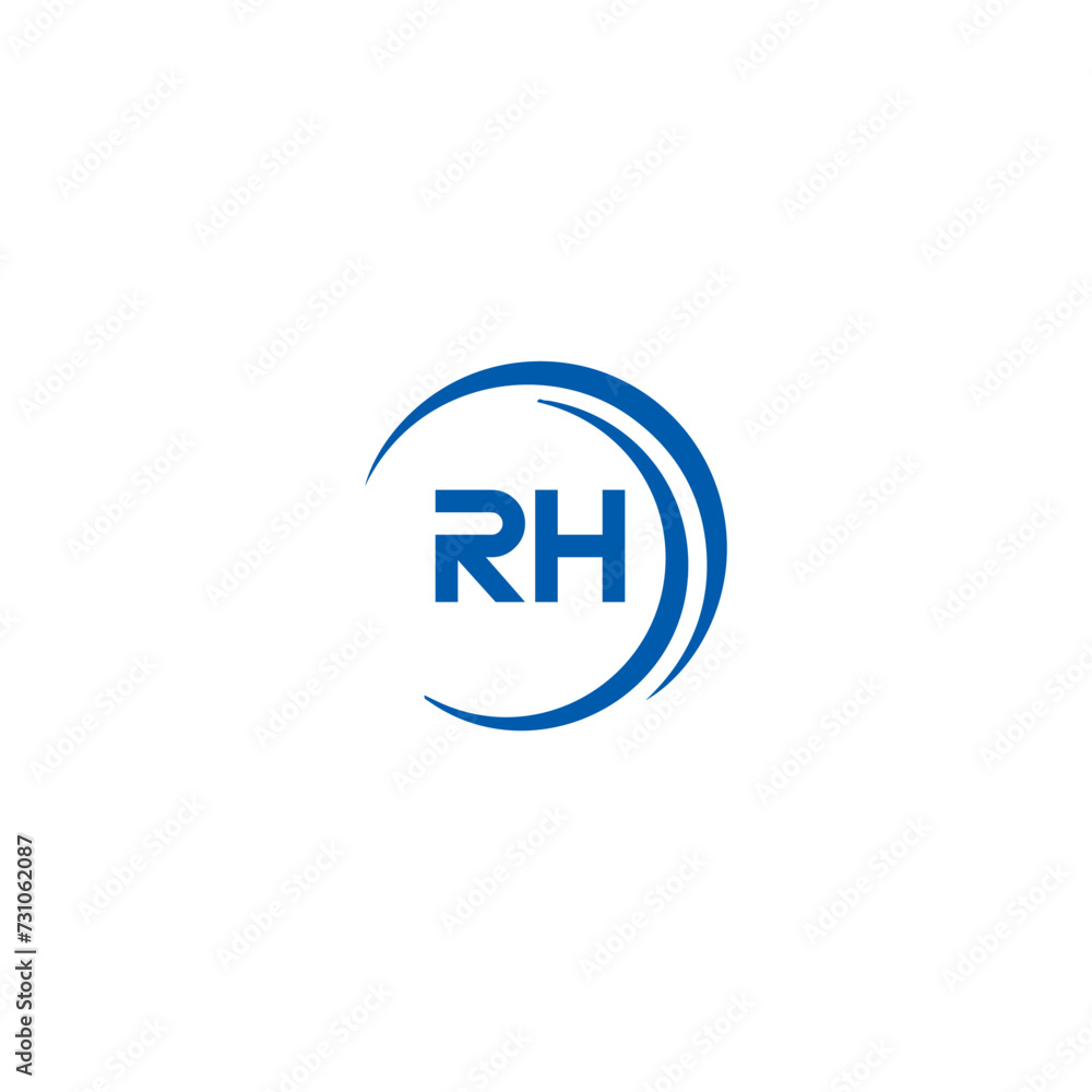 RH logo. RH set , R H design. White RH letter. RH, R H letter logo design. Initial letter RH letter logo set, linked circle uppercase monogram logo. R H letter logo vector design.	
