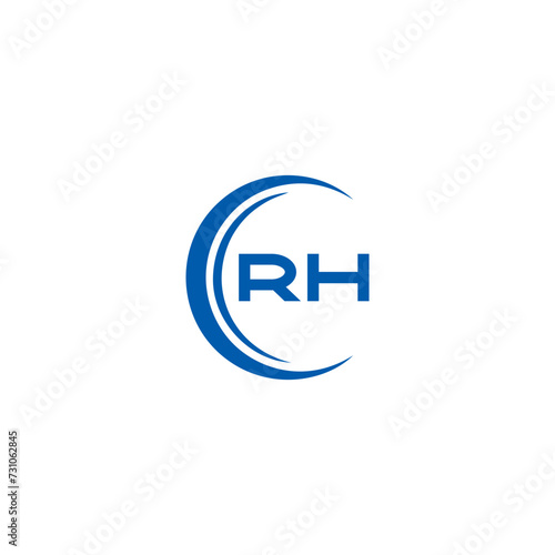 RH logo. RH set , R H design. White RH letter. RH, R H letter logo design. Initial letter RH letter logo set, linked circle uppercase monogram logo. R H letter logo vector design. 