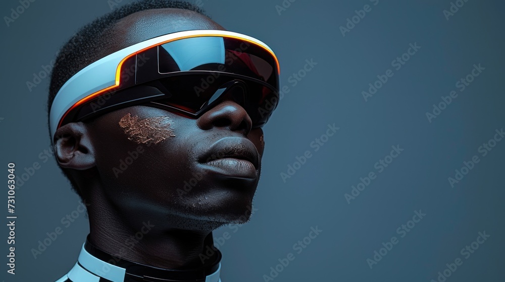 a close up of a person wearing a visor and a pair of sunglasses on their head and wearing a suit and tie. a close up of a person wearing a visor and a pair of sunglasses on their head and wearing a suit and tie.
