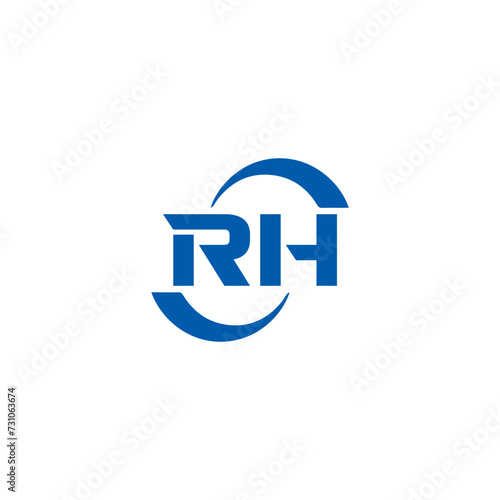 RH logo. RH set , R H design. White RH letter. RH, R H letter logo design. Initial letter RH letter logo set, linked circle uppercase monogram logo. R H letter logo vector design.   © MdRakibul
