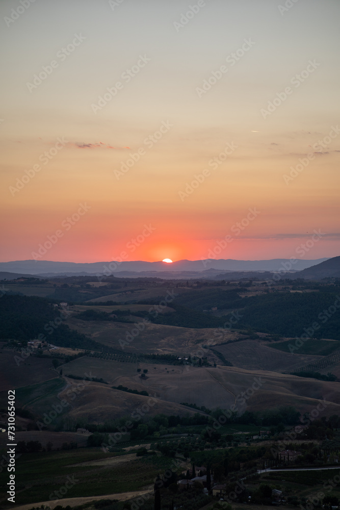 Sunset Horizon Over the Tuscan Hills