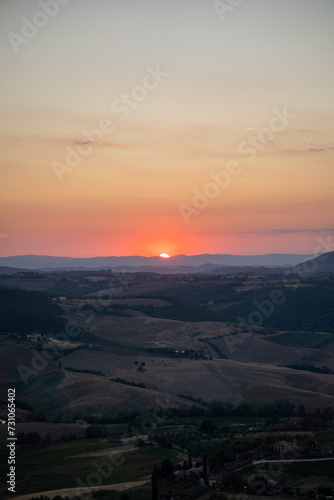 Sunset Horizon Over the Tuscan Hills