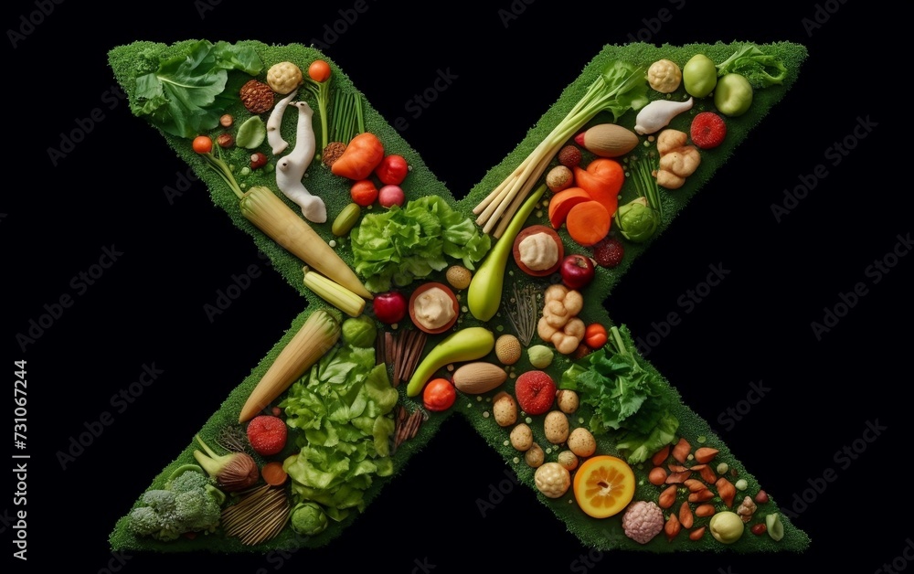 X-shaped Formation of Fruits and Vegetables