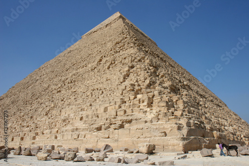 The Great Pyramids in Giza pyramid complex  Egypt. One of Seven Wonders of the World.