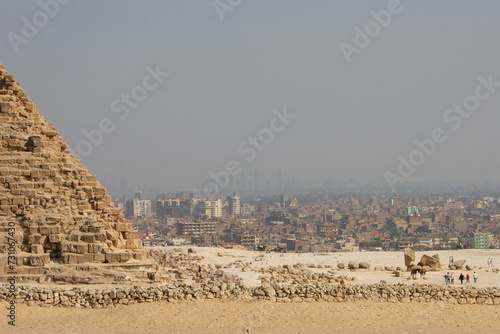 The city of Cairo near the famous pyramids, Egypt.