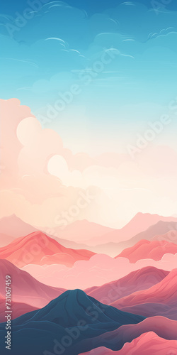 mountains and sky background for cellphones, mobile phone, banner for instagram stories.
