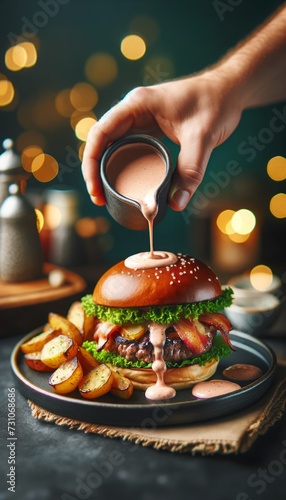 burger and fries