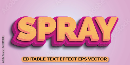 Spray gradient color editable 3d text effect eps vector