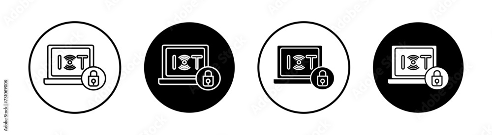 IOT security tools flat line icon set. IOT security tools Thin line illustration vector IOT security tools flat line icon set. IOT security tools Thin line illustration vector