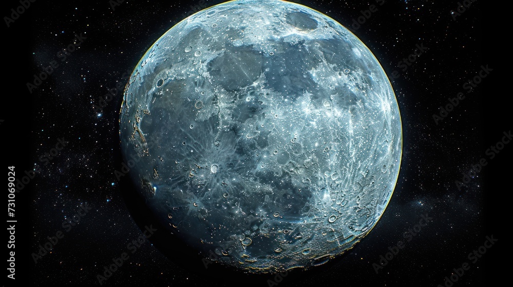 a large blue moon in the middle of the night sky with stars in the background and a black sky with stars in the foreground. a large blue moon in the middle of the night sky with stars in the background and a black sky with stars in the foreground.