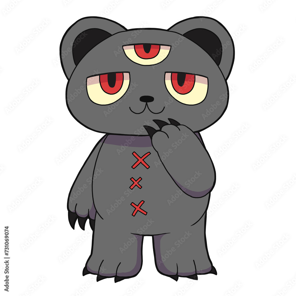 Obraz premium 三つ目のクマちゃん・縫い傷あり
