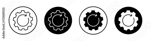 Recovery gear flat line icon set. Recovery gear Thin line illustration vector