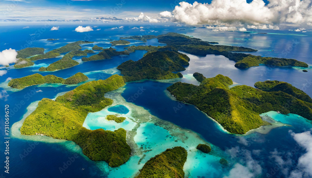 Archipel inspiré de Palau en Micronésie