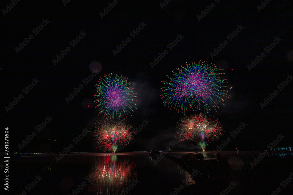 山中湖の花火 山中湖の花火