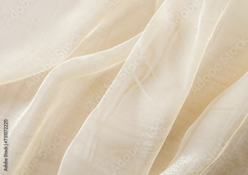 アイボリーのオーガンジー背景テクスチャー	
