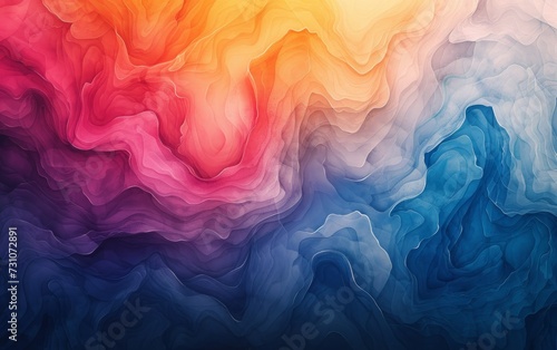 A watercolor style background features a multi-color abstraction, creating a dynamic and artistic visual composition.