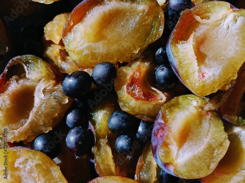 plums and blueberries