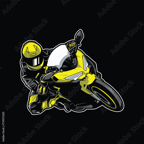 Illustration Montorcycle Kawasaki Ninja Vector Very Awesome