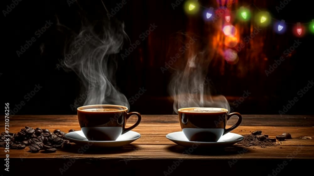Hot coffee or tea scene, animated virtual repeating seamless 4k Hot coffee or tea scene, animated virtual repeating seamless 4k