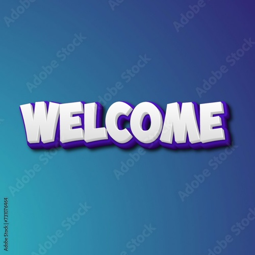 3D welcome text banner art photo