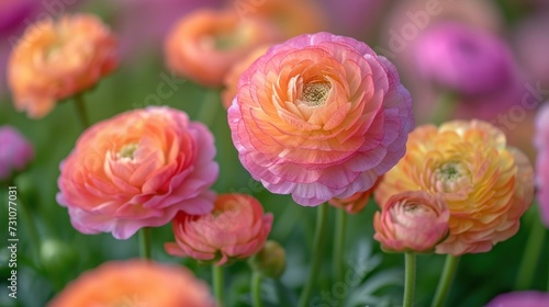 a close up of a bunch of flowers with water droplets on the middle of the petals and the center of the petals.